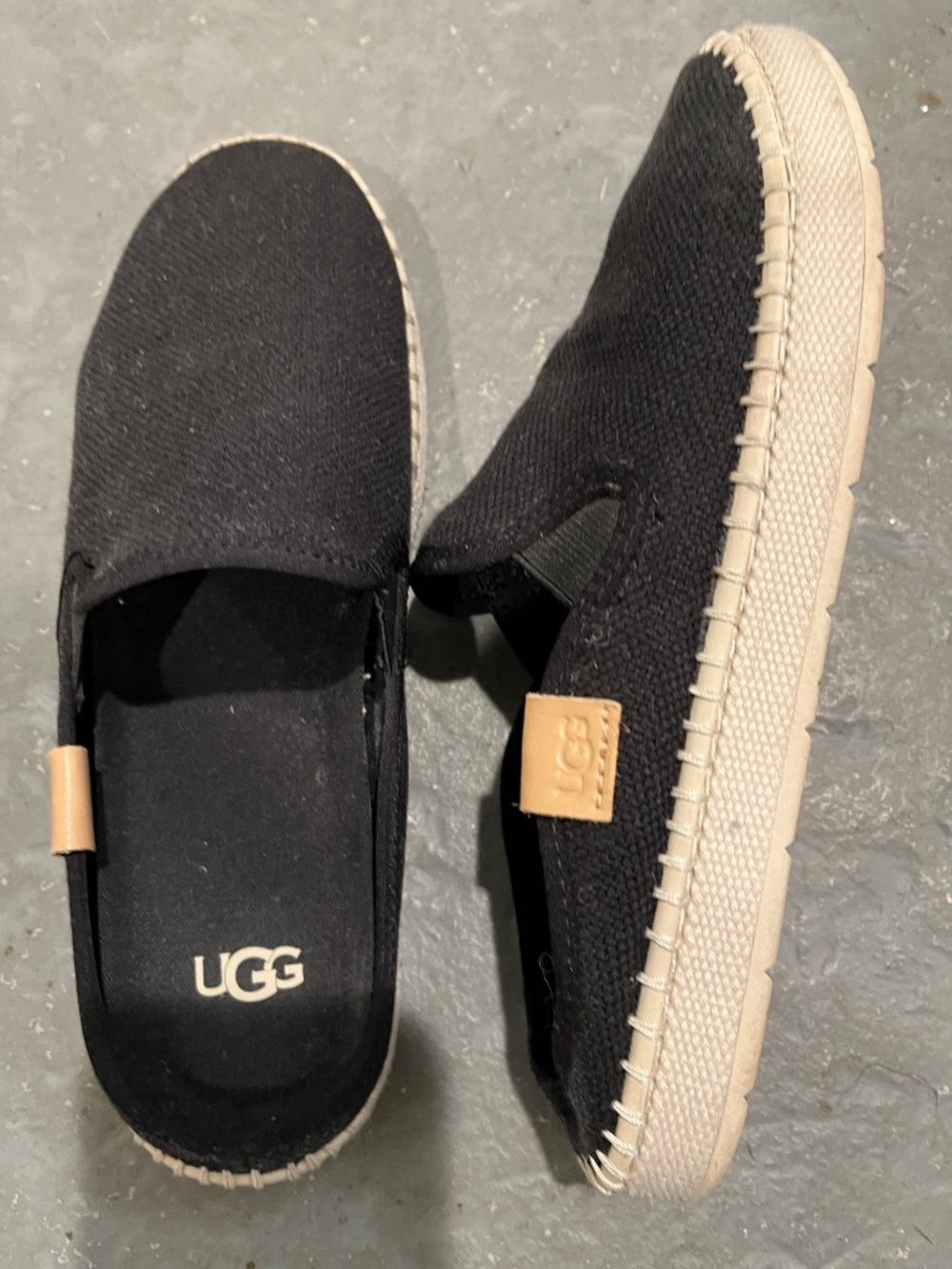UGG Delu BLACK slip-on sandals USA Size 7.5 Gently used